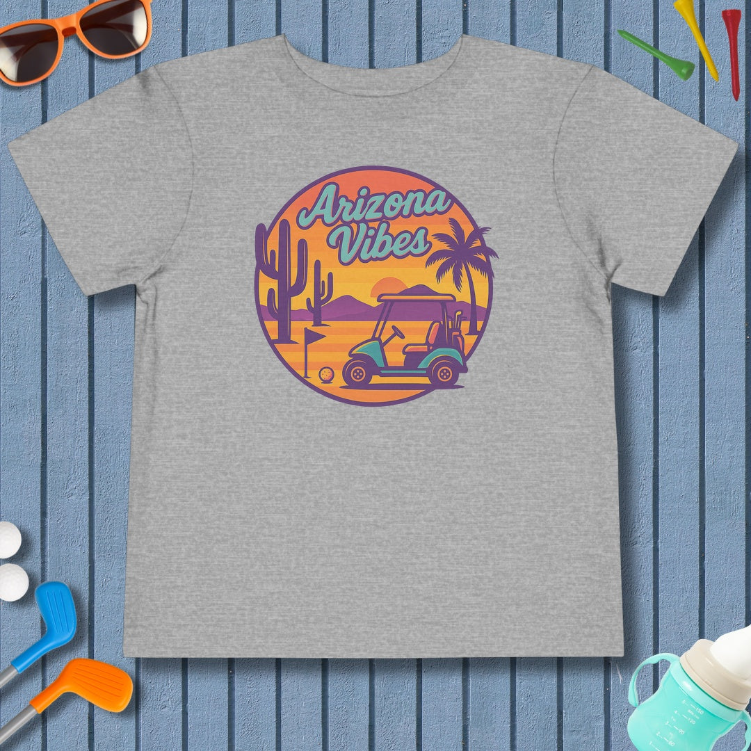 Golf Vibes - Arizona - Desert Edition Golf Destination - Toddler Golf T-Shirt in Athletic Heather