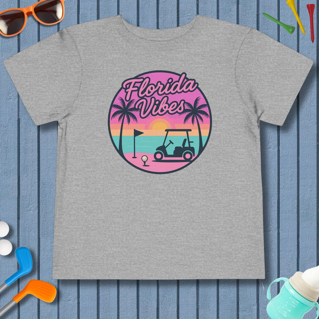 Golf Vibes - Florida Sunshine Edition - Toddler Golf T-Shirt in Athletic Heather