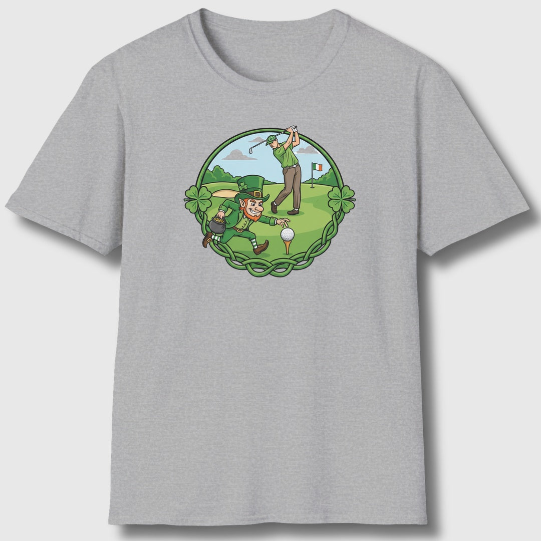 The Leprechaun Stole My Ball! - Adult Golf T-Shirt in Athletic Heather