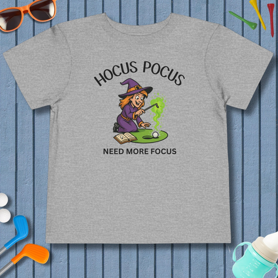 Hocus Pocus, Need More Focus - Toddler Golf T-Shirt in Athletic Heather