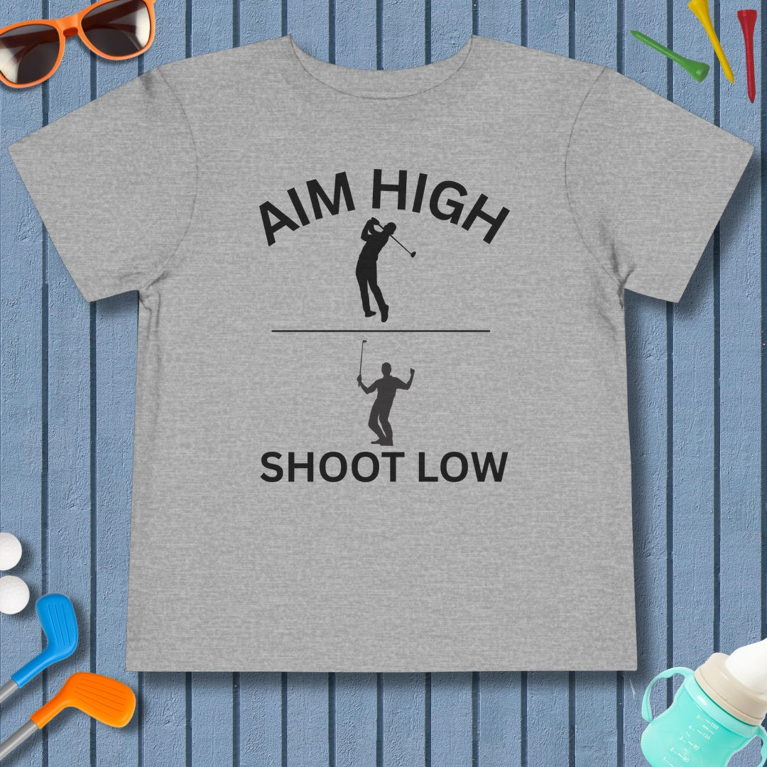 Aim High - Shoot Low (Male) - Toddler Golf T-Shirt in Athletic Heather