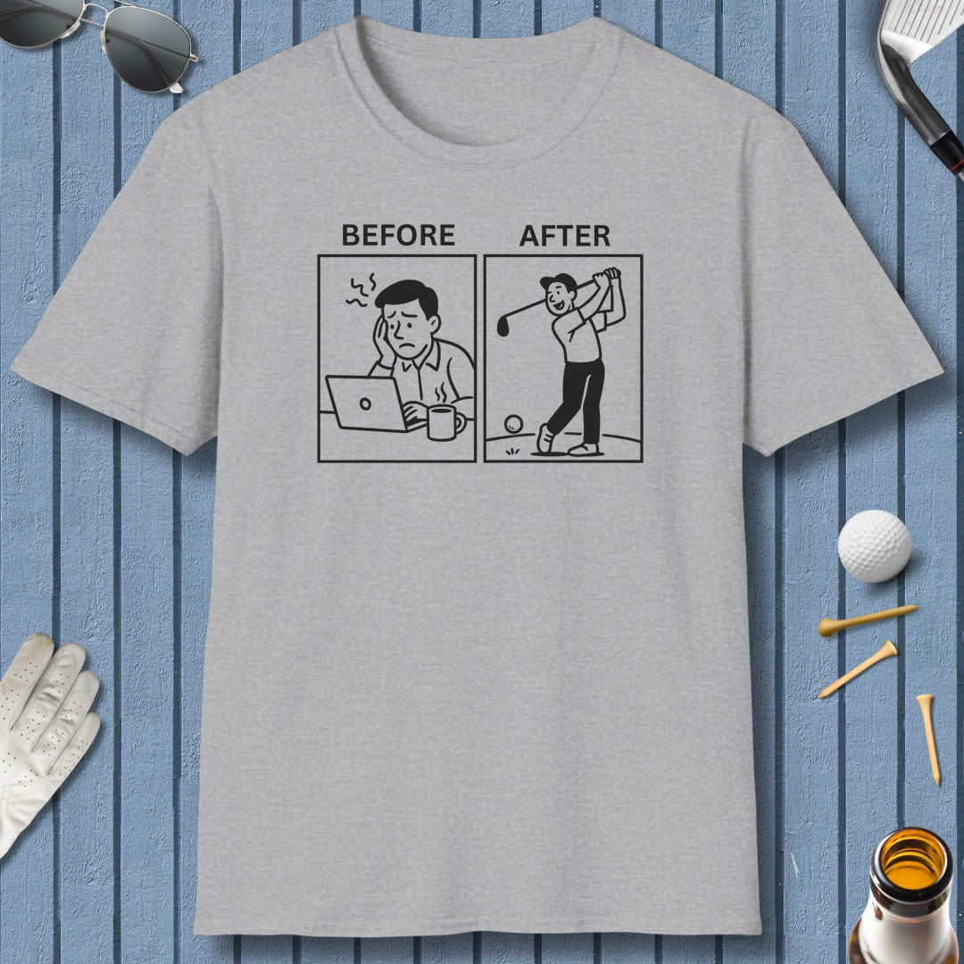 Before & After - Adult Golf T-Shirt in Sport Grey