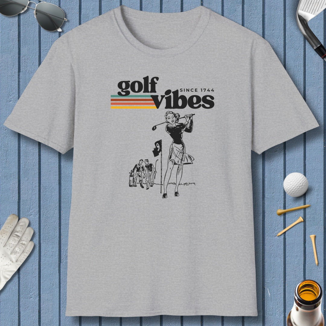 Golf Vibes Retro - Adult Golf T-Shirt in Sport Grey