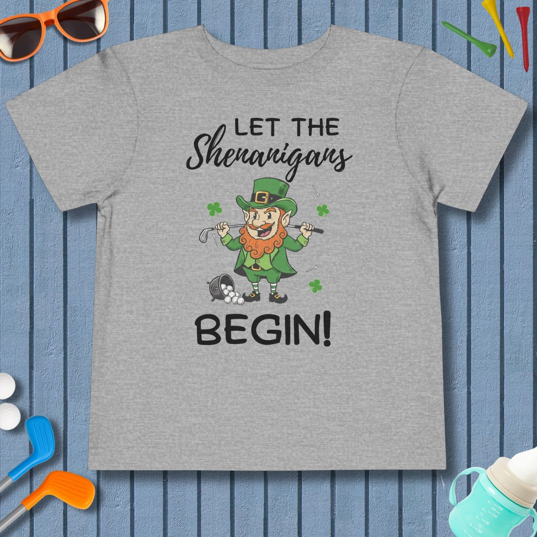 Let The Shenanigans Begin - Toddler Golf T-Shirt in Athletic Heather