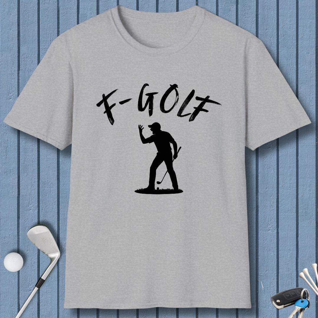 F-Golf - Male Golfer T-Shirt in Sport Grey, great for casual wear. Find more fun golf focused products at oneforetheages.com