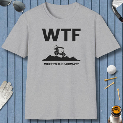 WTF - Where's the Fairway - Adult Golf T-Shirt in Sport Grey
