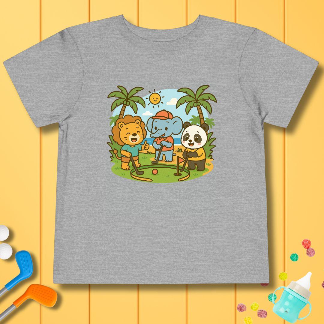 It's a zoo out here - Toddler T-Shirt in Athletic Heather, great for casual wear. Find more fun golf focused products at oneforetheages.com