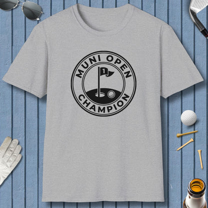 MUNI OPEN CHAMPION - MUNICIPAL GOLF COURSE T-SHIRT in Sport Grey