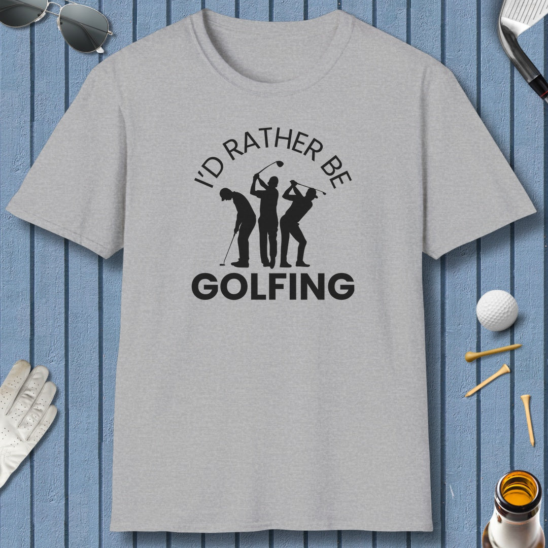 I'd Rather Be Golfing - Adult Golf T-Shirt in Sport Grey