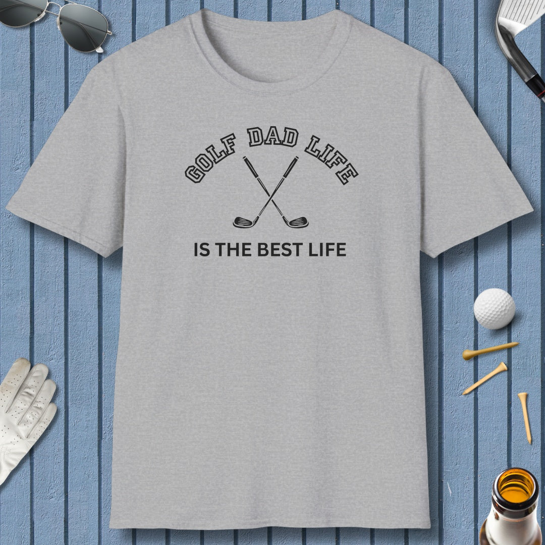 Golf Dad Life is the Best Life - Adult Golf T-Shirt in Sport Grey