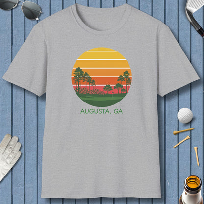 Retro Sunset - Augusta - Adult Golf T-Shirt in Athletic Heather