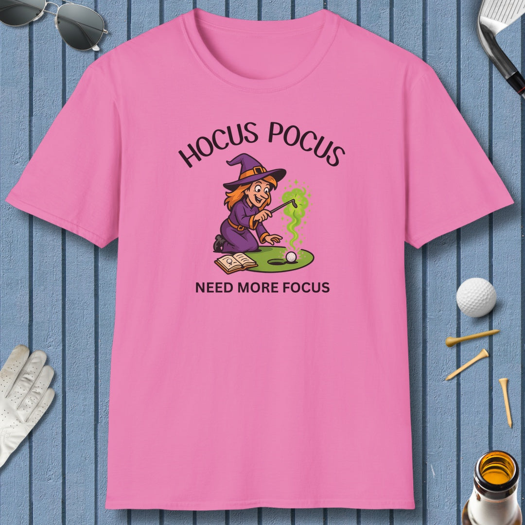 Hocus Pocus, Need More Focus - Adult Golf T-Shirt in Azalea