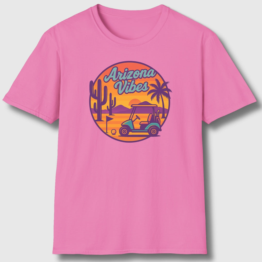 Golf Vibes - Arizona - Desert Edition Golf Destination - Adult Golf T-Shirt in Azalia