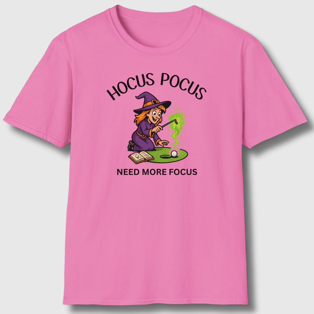 Hocus Pocus, Need More Focus - Adult Golf T-Shirt in Azalia