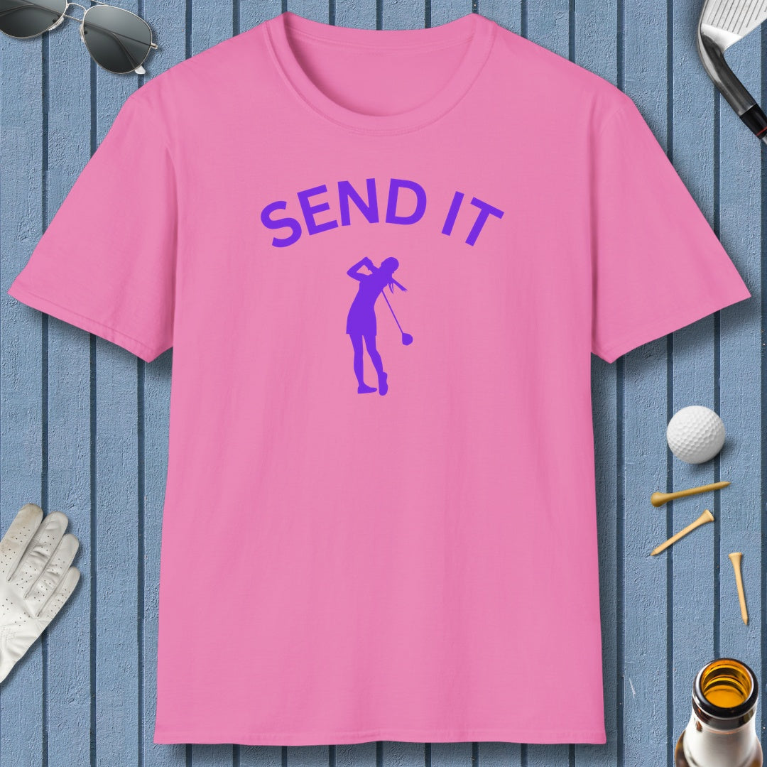 SEND IT (Female) - Adult Golf T-Shirt in Azalea