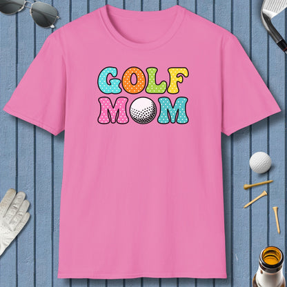 BUBBLY GOLF MOM, Polka Dot Pop - Adult Golf T-Shirt in Azalia