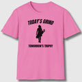 Today's Grind - Tomorrow's Trophy (female) - Adult Golf T-Shirt in Azalia