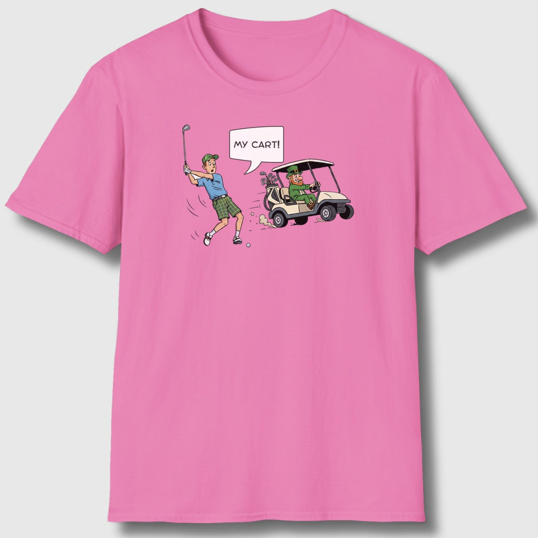 My Cart! - Adult Golf T-Shirt in Azalia