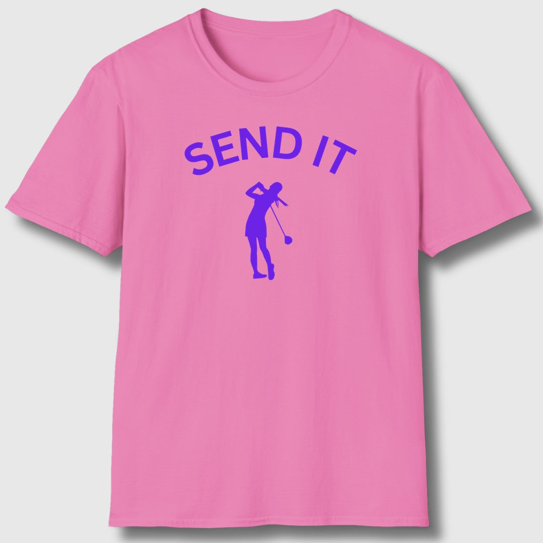 SEND IT (Female) - Adult Golf T-Shirt in Azalia