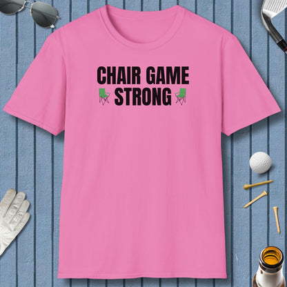 Chair Game Strong - Adult Golf T-Shirt in Azalia