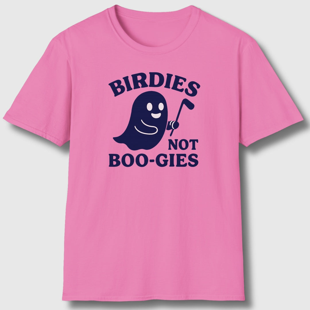 Birdies not BOO-GIES - Adult Golf T-Shirt in Azalia
