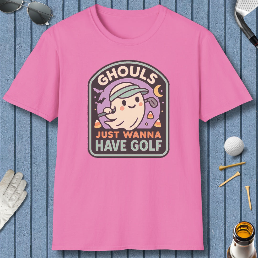 Ghouls Just Wanna Have Golf - Adult Golf T-Shirt in Azalea