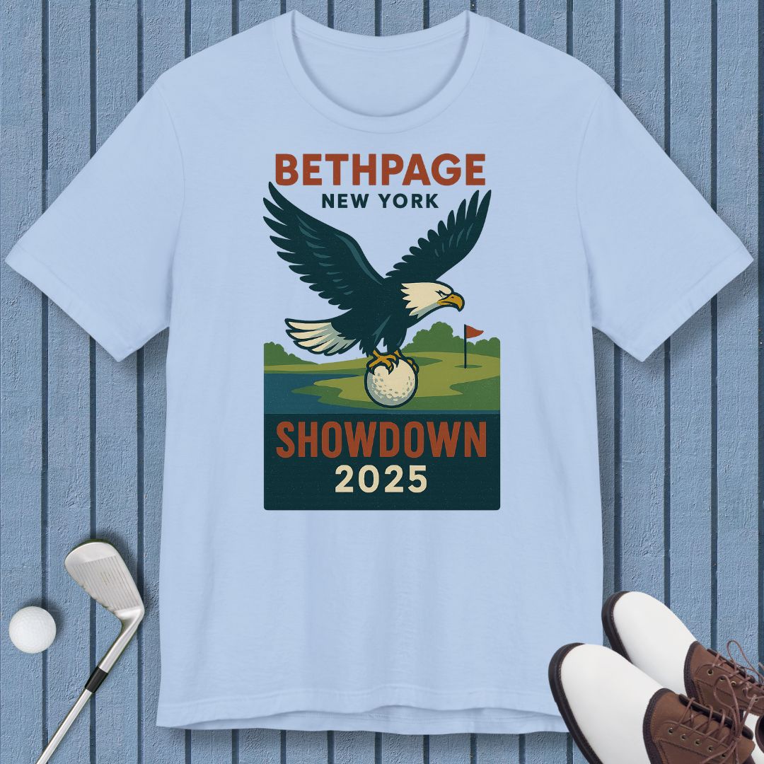 Bethpage Golf 2025 - Eagle - T-shirt in Baby Blue, great for casual wear. Find more fun golf focused products at oneforetheages.com