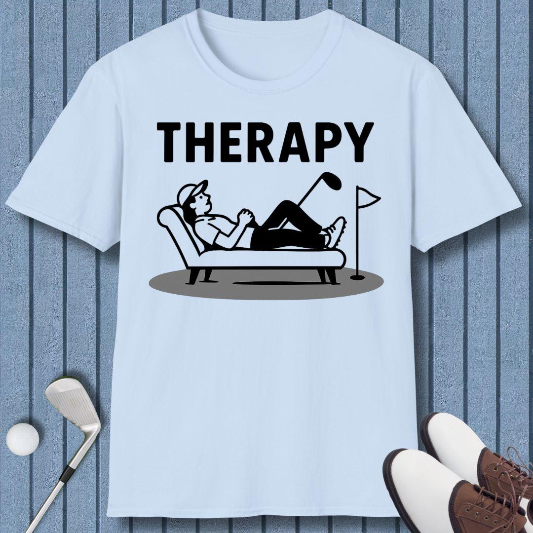 Therapy - T-Shirt in Light Blue, great for casual wear. Find more fun golf focused products at oneforetheages.com