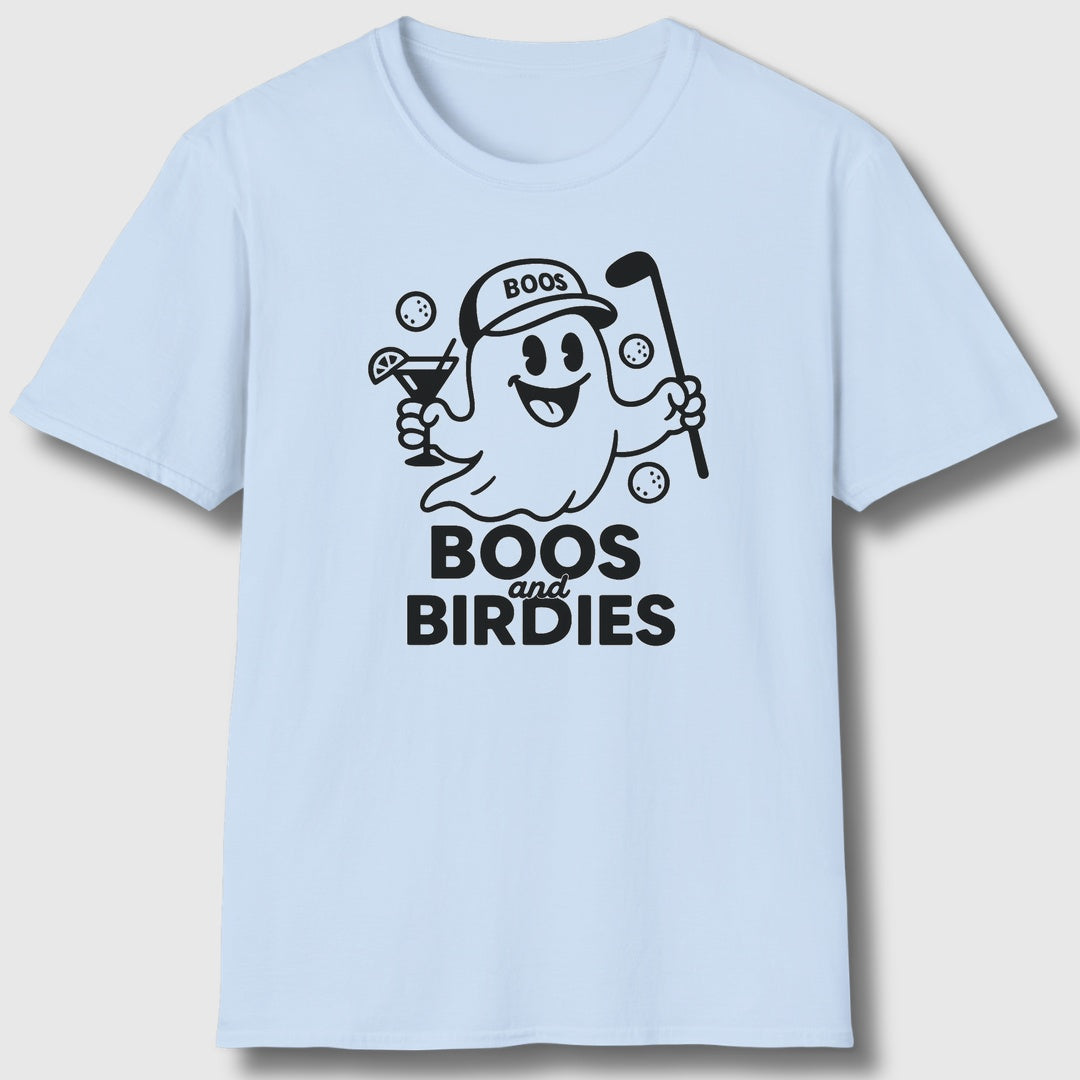 Boos and Birdies - Adult Golf T-Shirt in Baby Blue
