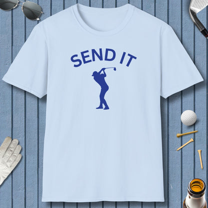 SEND IT (Male) - Adult Golf T-Shirt in Light Blue