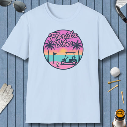 Golf Vibes - Florida Sunshine Edition - Adult Golf T-Shirt in Light Blue