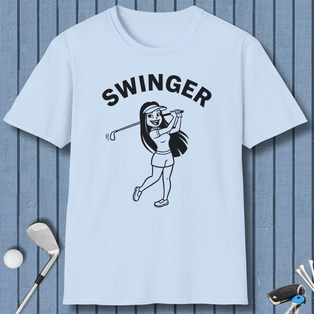 Retro “Swinger” Women’s Golf T-Shirt – Funny Vintage Golf Design