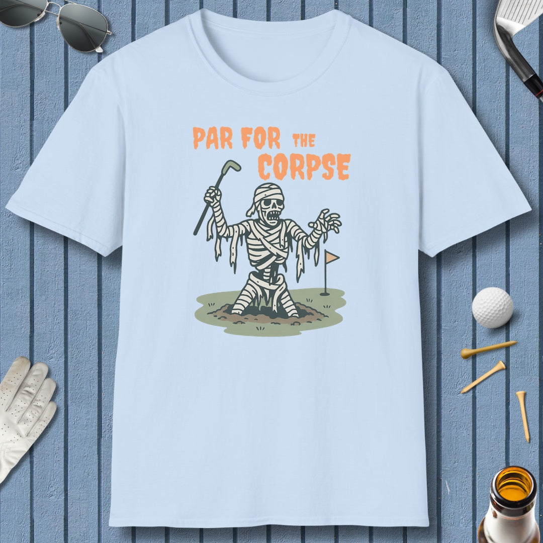 Par for the Corpse - Adult Golf T-Shirt in Light Blue