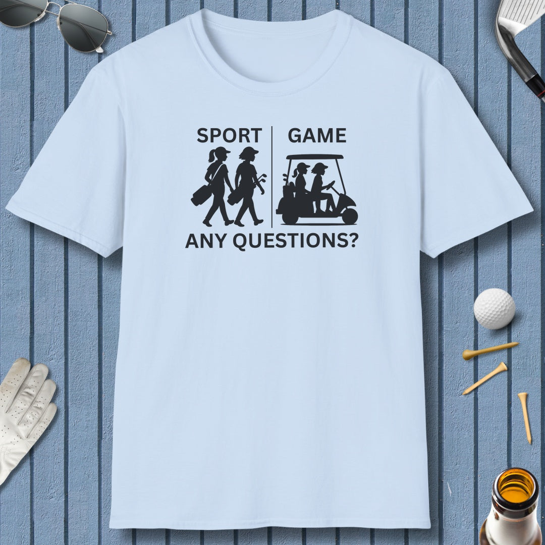 SPORT vs. GAME (Female) - Adult Golf T-Shirt in Light Blue