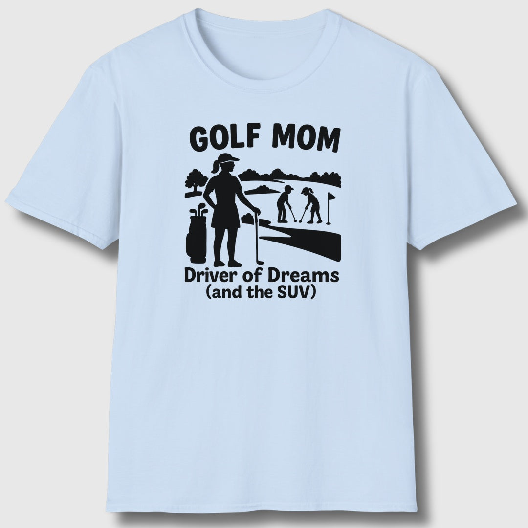 Golf Mom - Adult Golf T-Shirt in Baby Blue