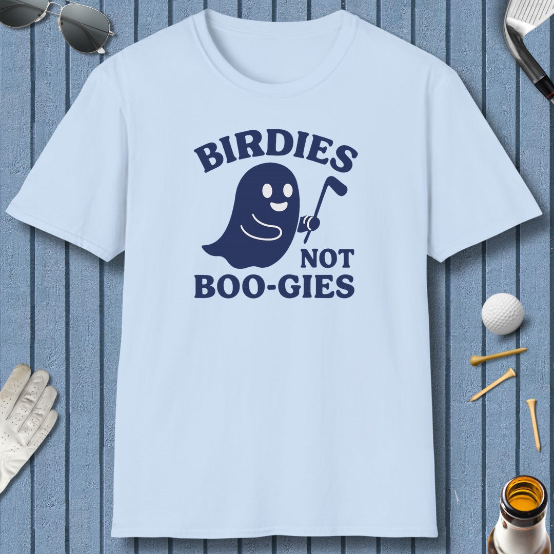 Birdies not BOO-GIES - Adult Golf T-Shirt in Light Blue
