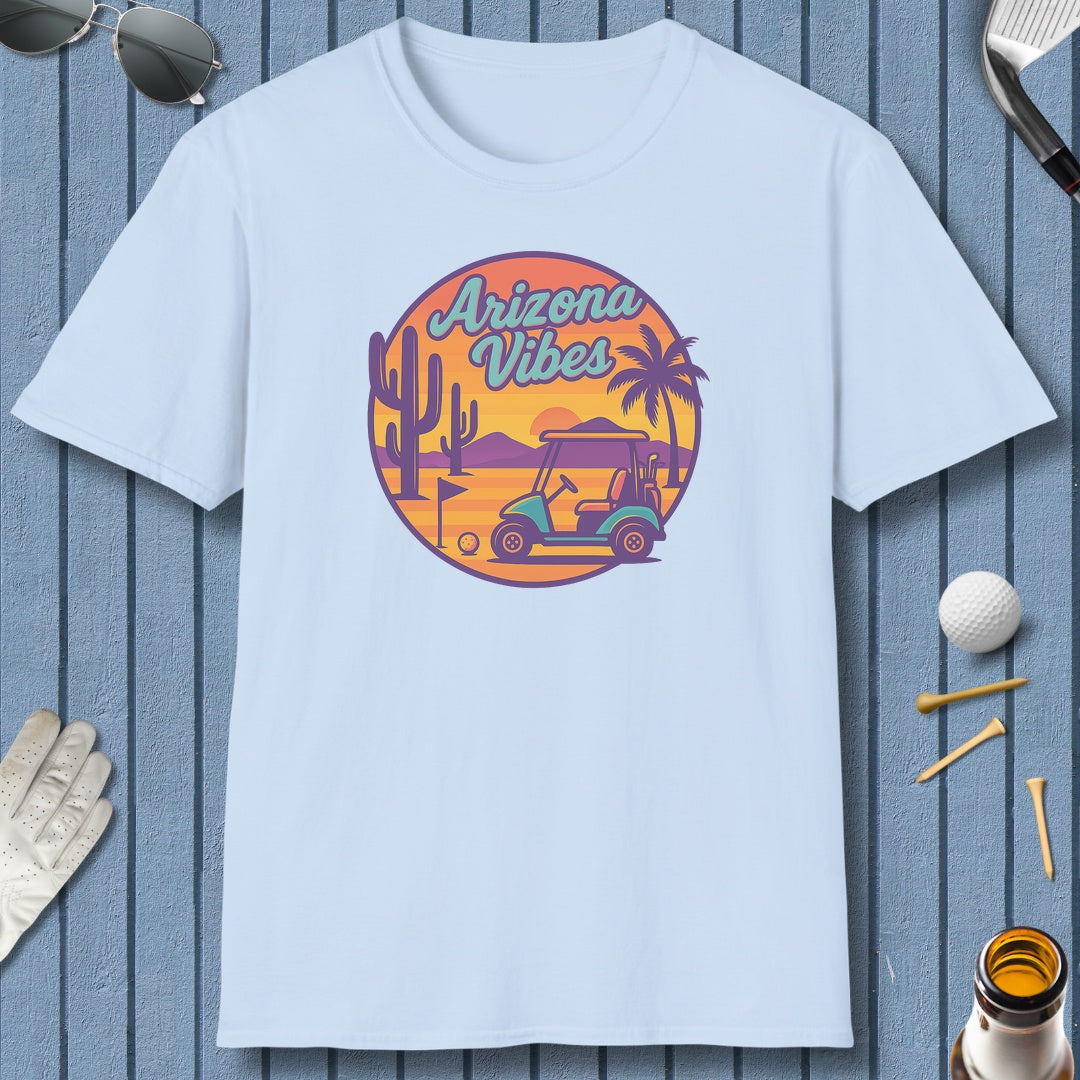 Golf Vibes - Arizona - Desert Edition Golf Destination - Adult Golf T-Shirt in Light Blue