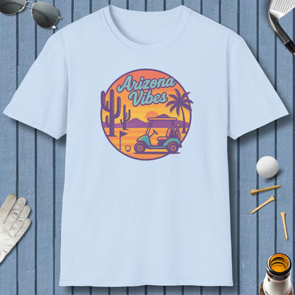Golf Vibes - Arizona - Desert Edition Golf Destination - Adult Golf T-Shirt in Light Blue