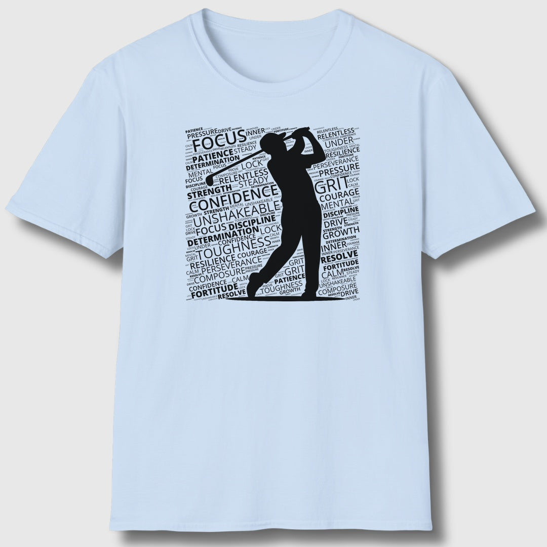 Unleash Your Mental Game (Male) - Adult Golf T-Shirt in Baby Blue