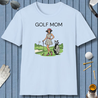 FASHIONABLE GOLF MOM, Polka Dot Dress Tee - Adult Golf T-Shirt in Baby Blue