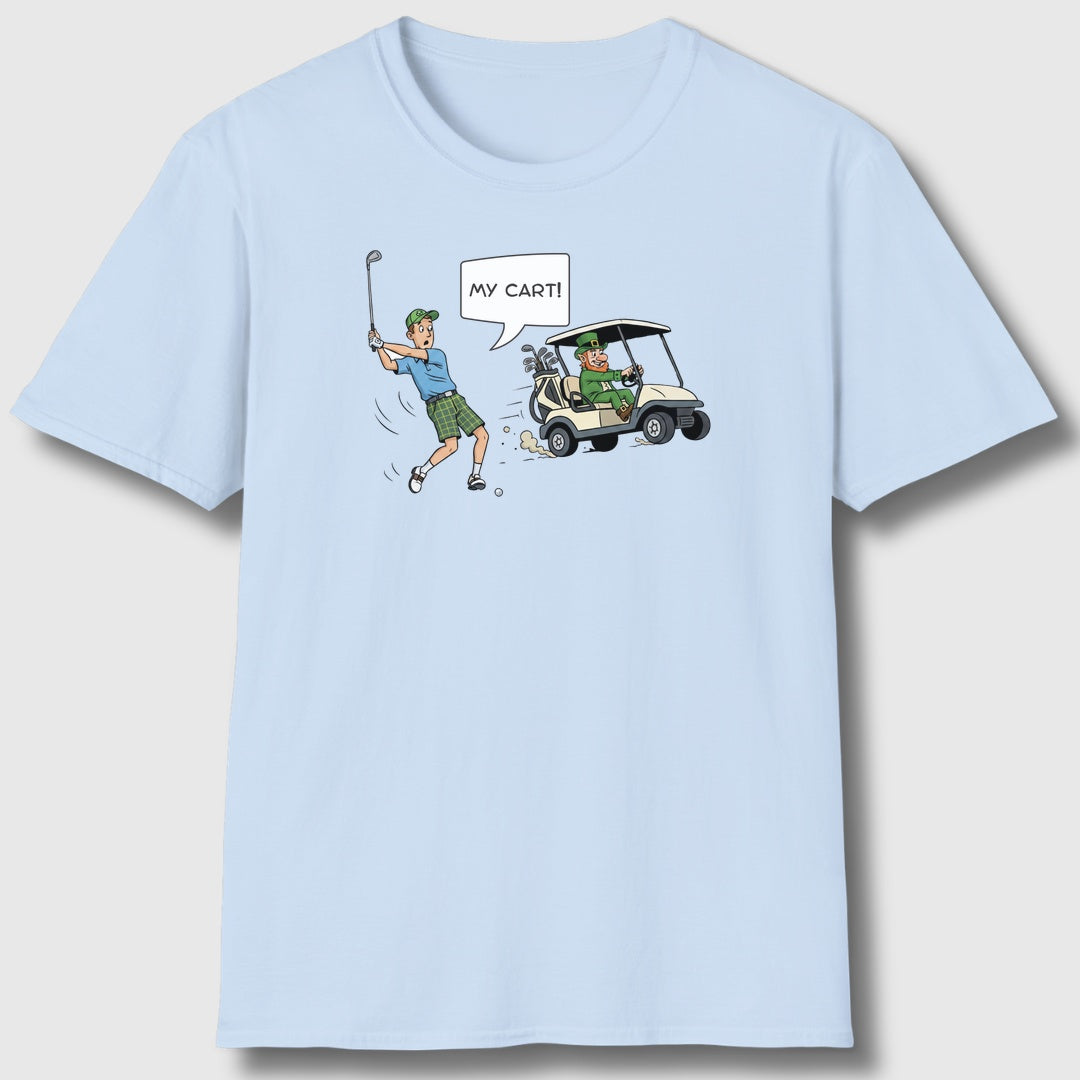 My Cart! - Adult Golf T-Shirt in Baby Blue
