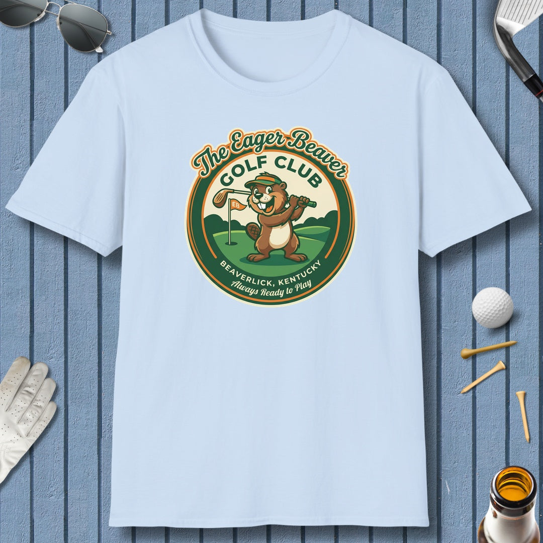 THE EAGER BEAVER GOLF CLUB - Adult Golf T-Shirt in Baby Blue