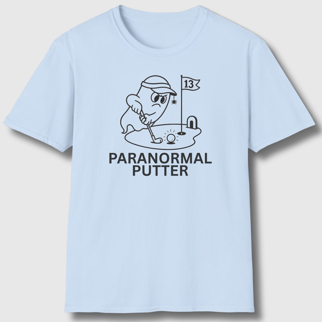 Paranormal Putter - Adult Golf T-Shirt in Baby Blue