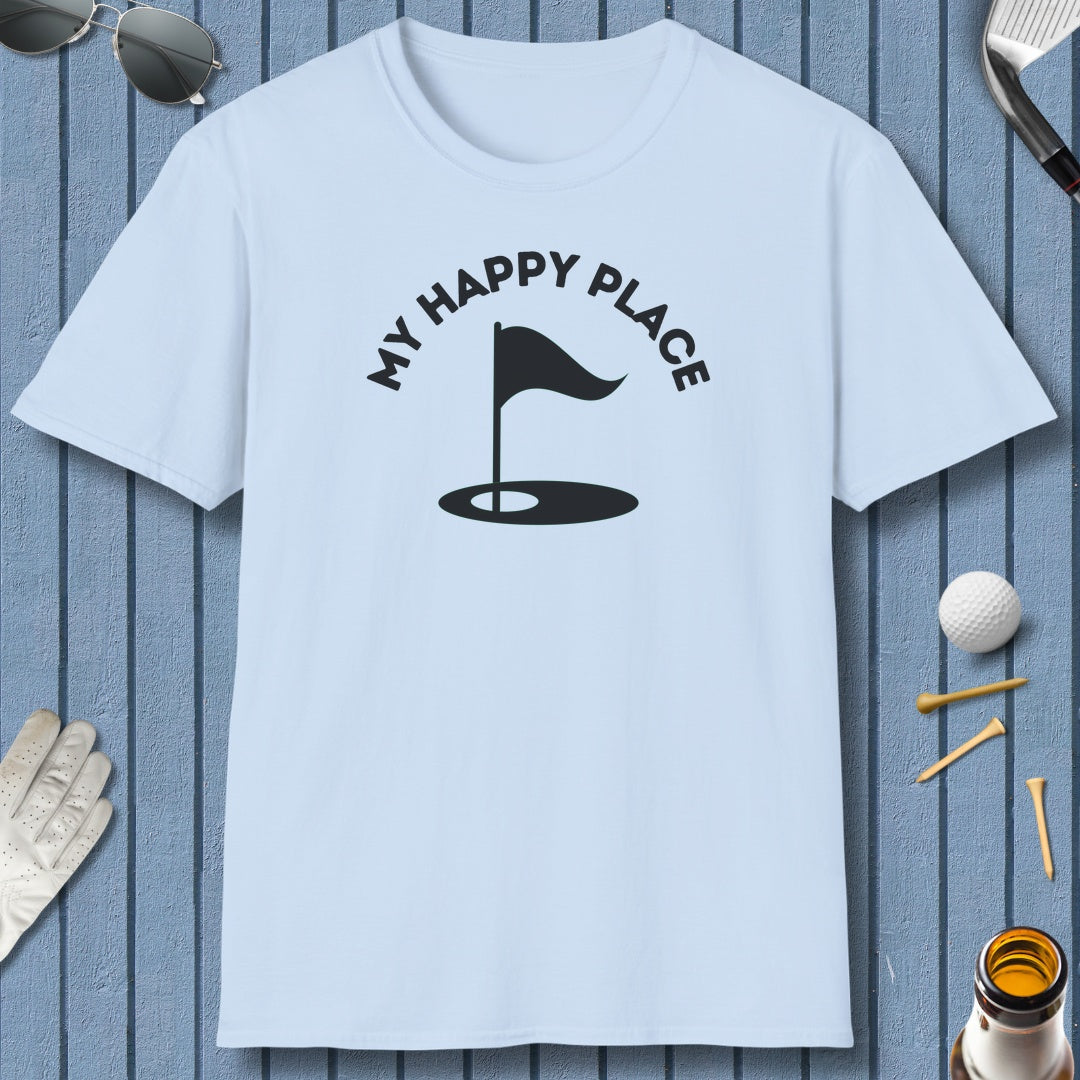 My Happy Place - Adult Golf T-Shirt in Light Blue