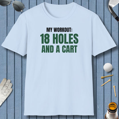 My Workout: 18 Holes - Adult Golf T-Shirt in Baby Blue