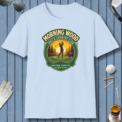 MORNING WOOD GOLF & COUNTRY CLUB - Adult Golf T-Shirt in Baby Blue
