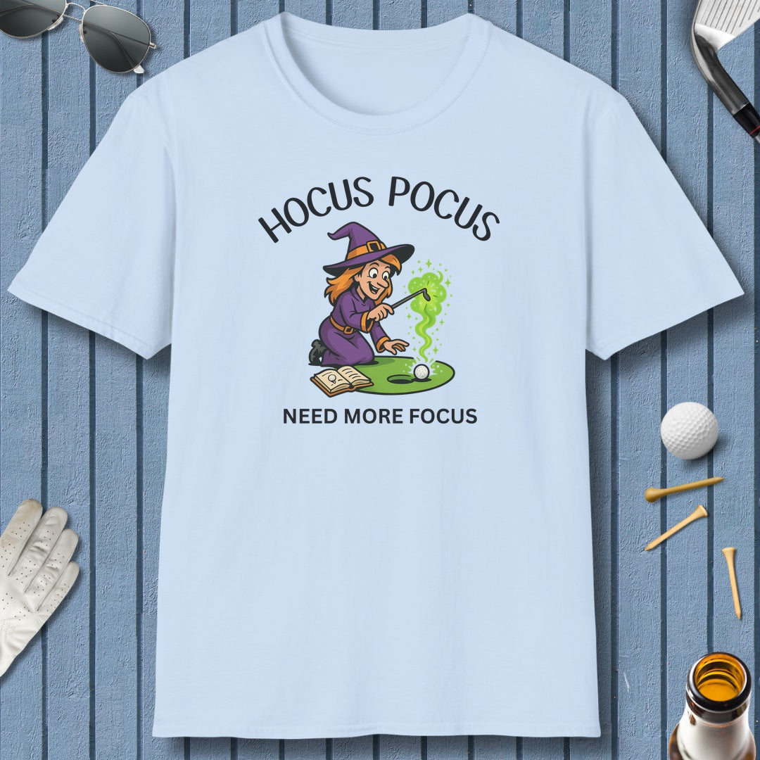 Hocus Pocus, Need More Focus - Adult Golf T-Shirt in Light Blue