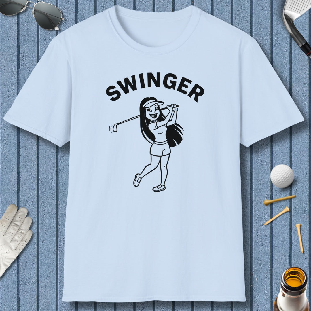 Retro Swinger Women's - Adult Golf T-Shirt in Baby Blue