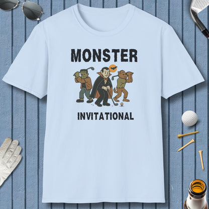 Monster Invitational - Adult Golf T-Shirt in Light Blue