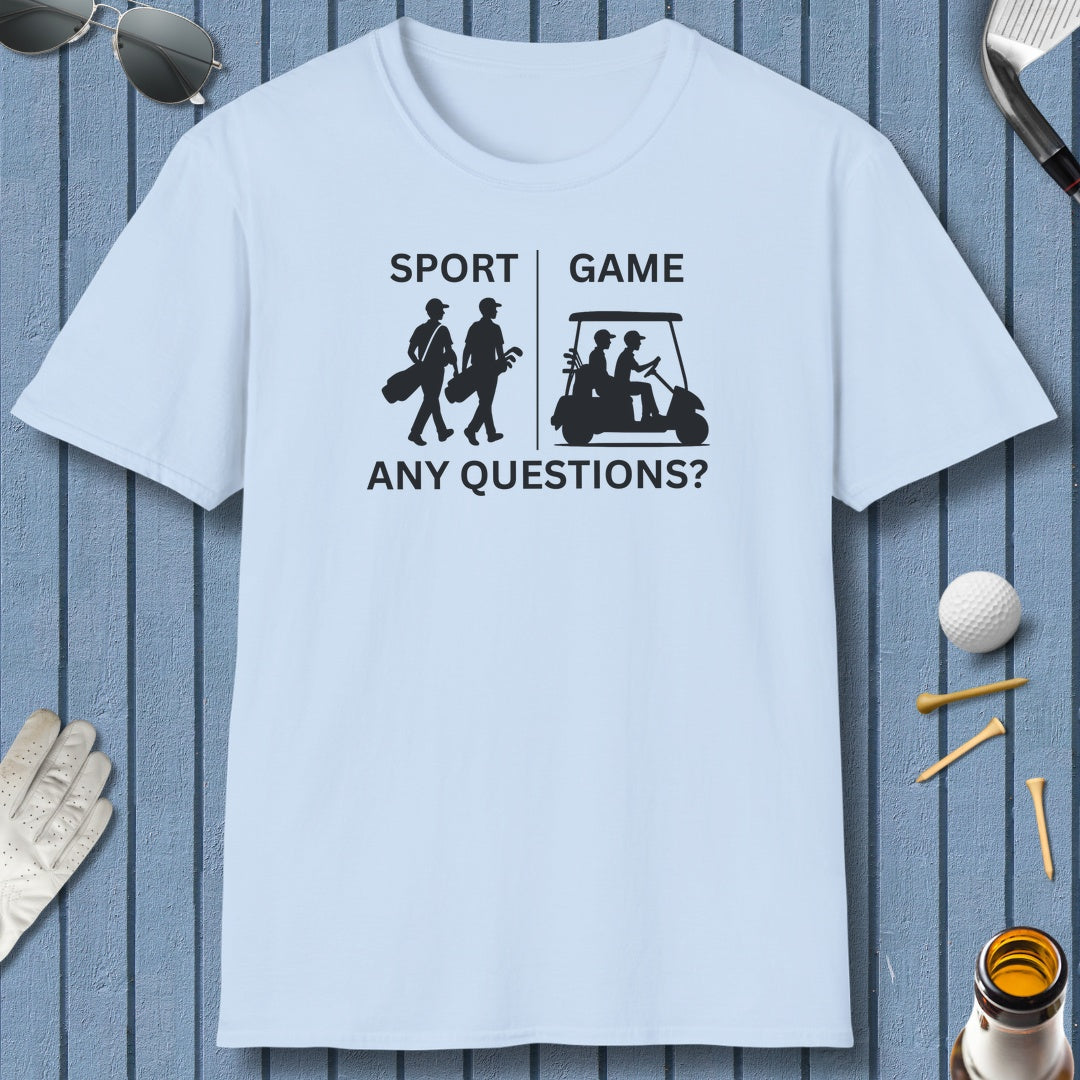 SPORT vs. GAME (Male) - Adult Golf T-Shirt in Light Blue